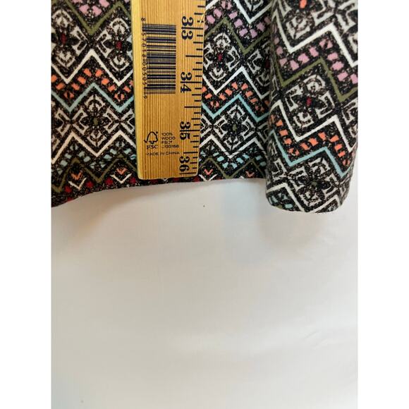 Athleta Women L Blue/Tan Santorini Aztec/Tribal Sleeveless Empire Waist Dress - Picture 6 of 8